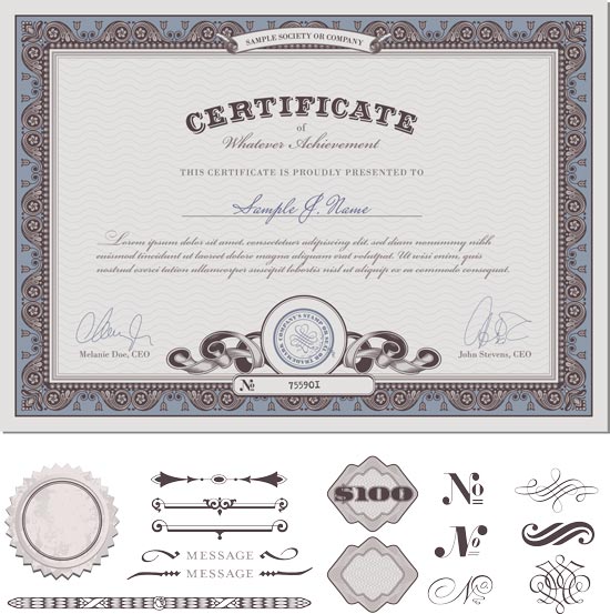 Certificate Template Eps Certificate vector template