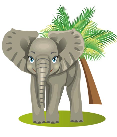 Jungle animals cartoon vectors