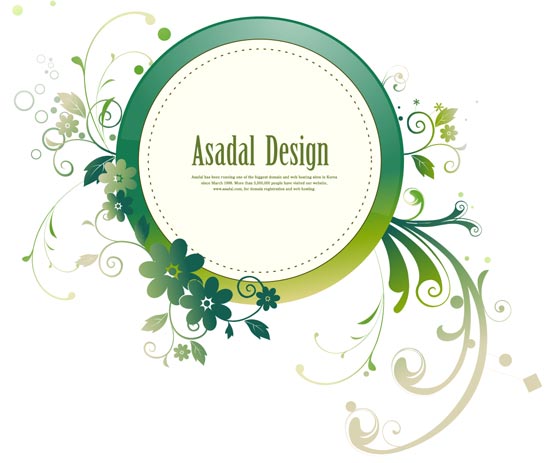 Spring label in vector format