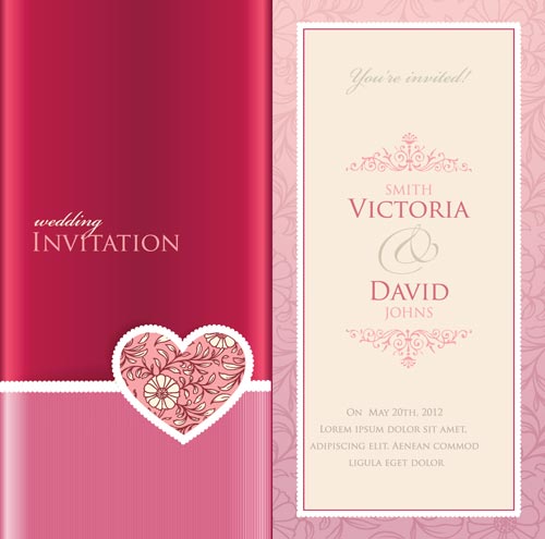 Wedding invitation cards vectors