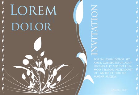 simple solid colors wedding invitation vector design