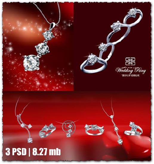 Diamonds and rings photoshop templates
