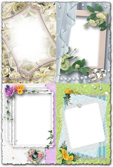 4 PSD templates 13Mb Photoshop frame wedding design
