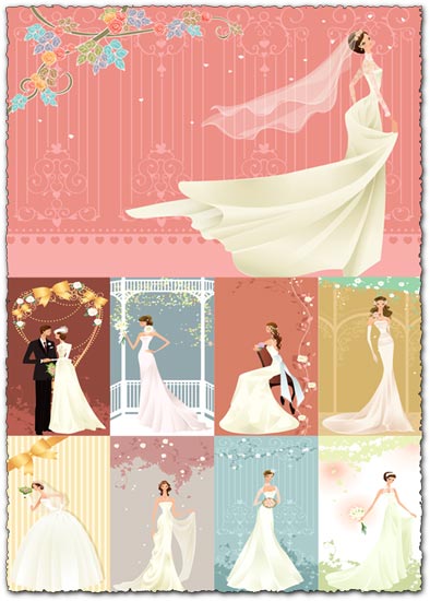 50 eps vectors with jpg preview 438 Mb Wedding vector templates