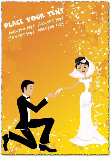 Wedding card template vector design One wedding card in vector format 