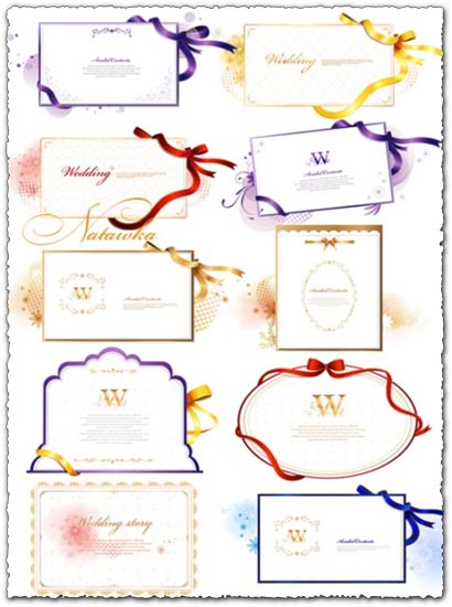 3 Ai vectors with jpg preview 14 Mb Wedding invitations model designs