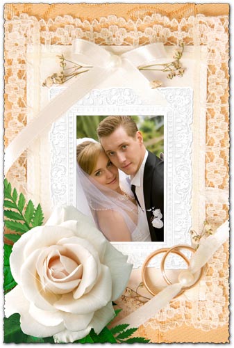 Wedding photo frame photoshop template