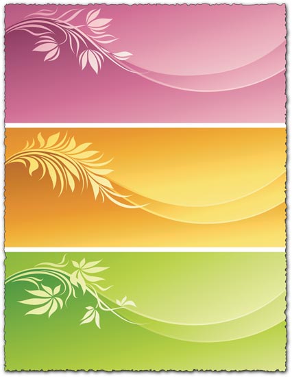 Eps with jpg preview 15 Mb Flower banners design
