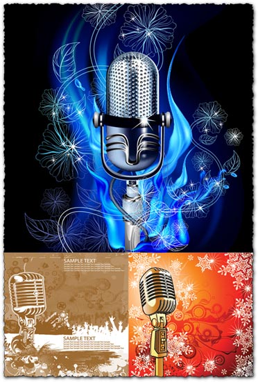 Music vector microphone clipart – download
