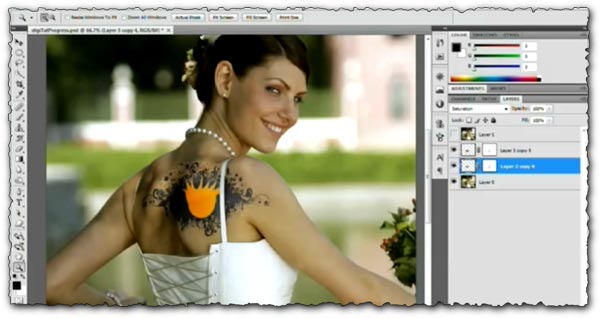 Photoshop tutorial Add or Remove Tattoos