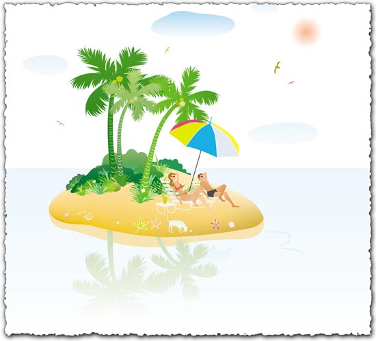 on island beach vector