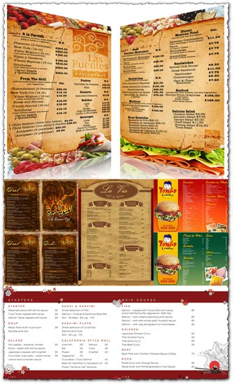 Restaurant menu cards design images 38 menu templates – 13 Mb – Restaurant 