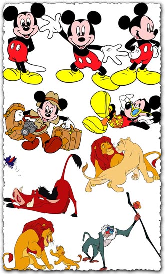 Disney Cartoon Characters To Draw. Disney cartoon vector cliparts