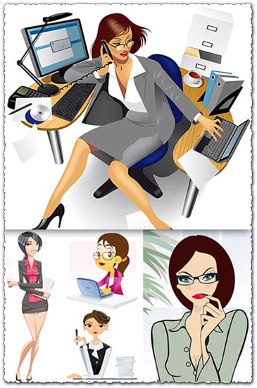 What do you think of our office girls stock vectors