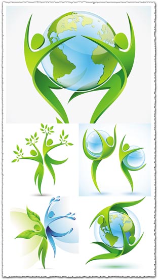 Green ecology concept vectors