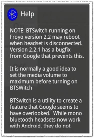 Bluetooth Switcher 1.01 Android application