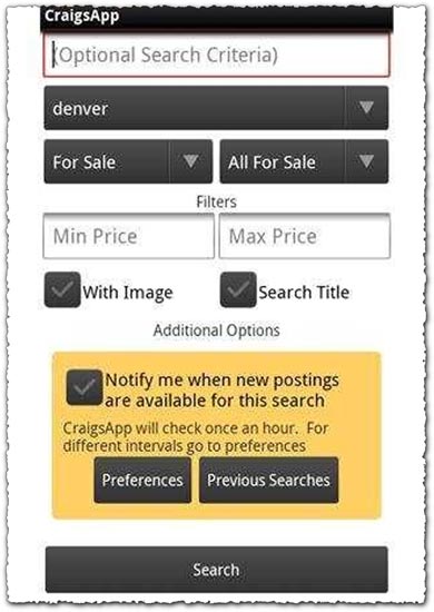 Craigslist 2.91 Android application