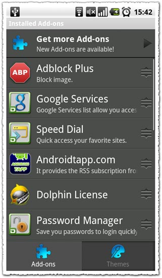 Dolphin Browser HD 4.5.0 Android application
