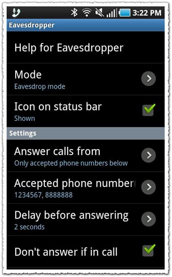 Eavesdropper 1.3 Android application