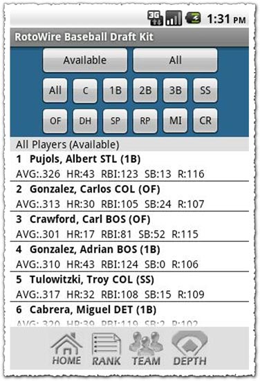 Fantasy Baseball Draft Kit 11 1.6 Android application