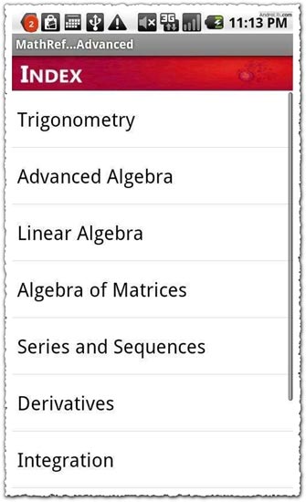 Math Reference 5.7 Android application