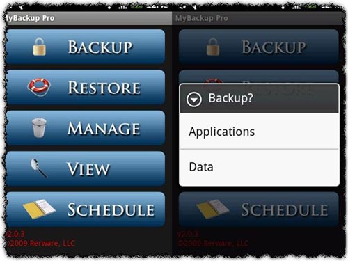 MyBackup Pro 2.6.6 application for Android