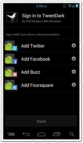 TweetDark 1.0.7.1 Android application