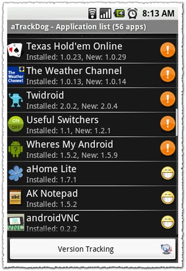 aTrackDog 3.18 Android application
