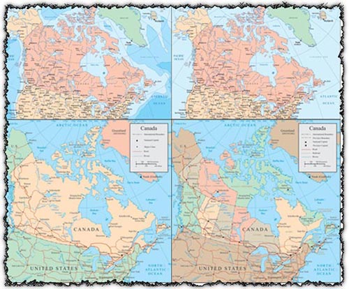 Map Of Us States And Cities. Canada vector maps