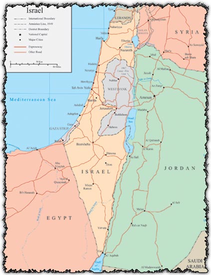 Israel vector map