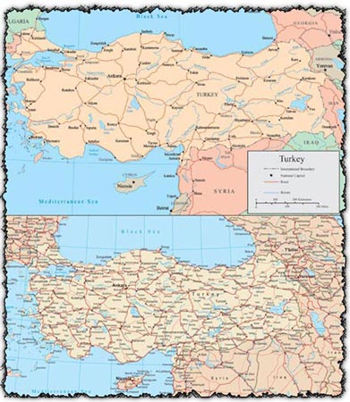 Turkey vector maps
