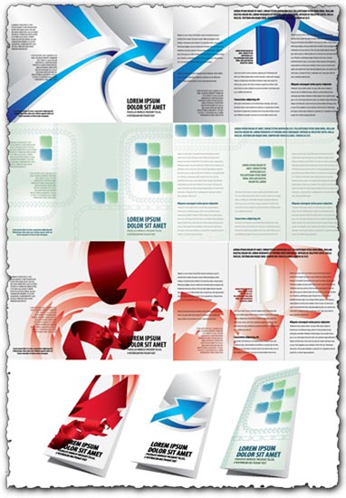 Tri fold corporate brochures 3 EPS brochure templates with jpg preview 