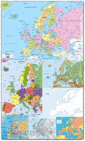 Administrative Europe map vector and images
