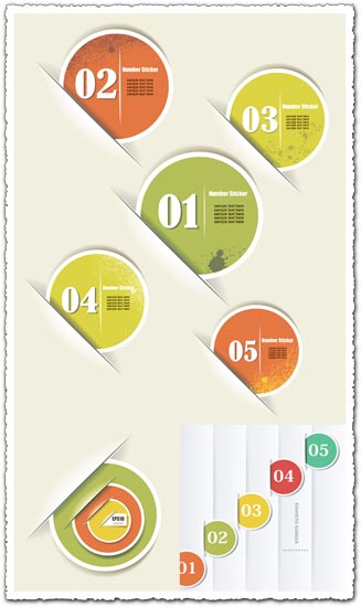 Grunge round stickers vector