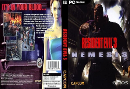 Resident evil 3 nemesis game DVD cover