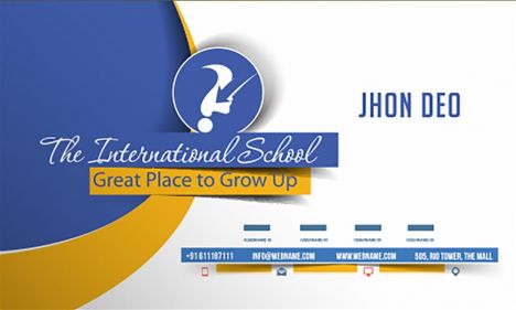 International school business card vector