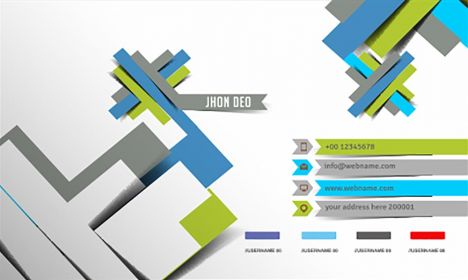 Geometric business card vector