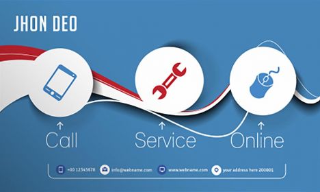 Mobile service business card vector