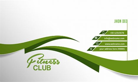 Fitness club business card vector