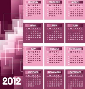 2012 Calendar vector template