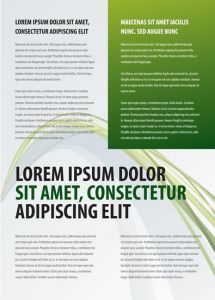 Creative brochure vector with green box text