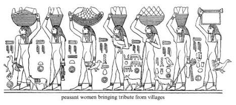 Peasant women bringing tribute