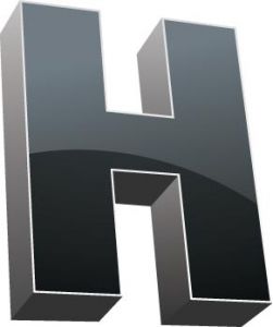 3D alphabet H letter vector