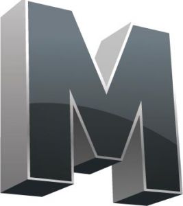 3D alphabet M letter vector