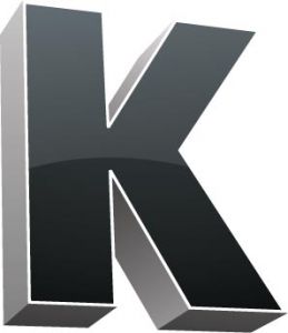 3D alphabet K letter vector