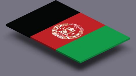 perspective transparent flag of afganistan