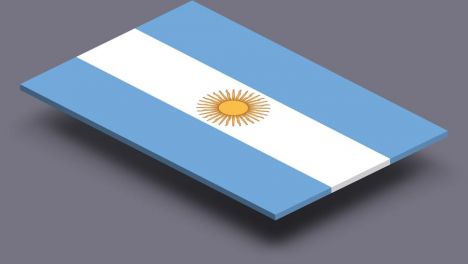 perspective transparent flag of Argentina