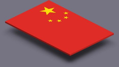 perspective transparent flag of China