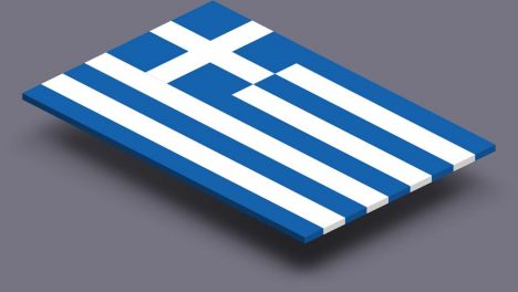 perspective transparent flag of Greece