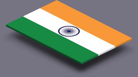 perspective transparent flag of India